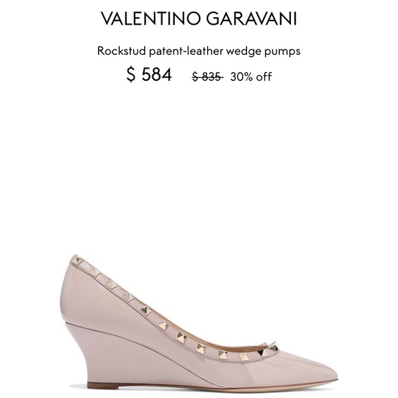 valentino rockstud wedge pump
